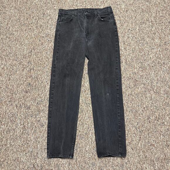 Vintage Levis 505 Jeans Mens 36x34 Black Regular Fit Straight Leg - Picture 1 of 9